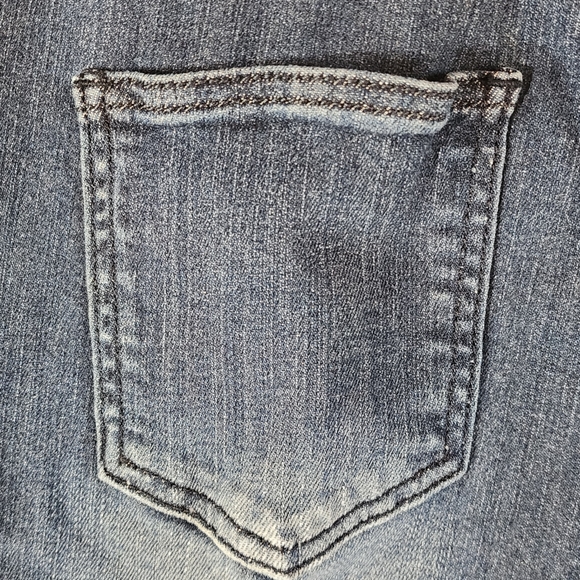 Machine Pour Neuf Mode Jeans Blue Wash Distressed Womens Sz 36 - Picture 8 of 16